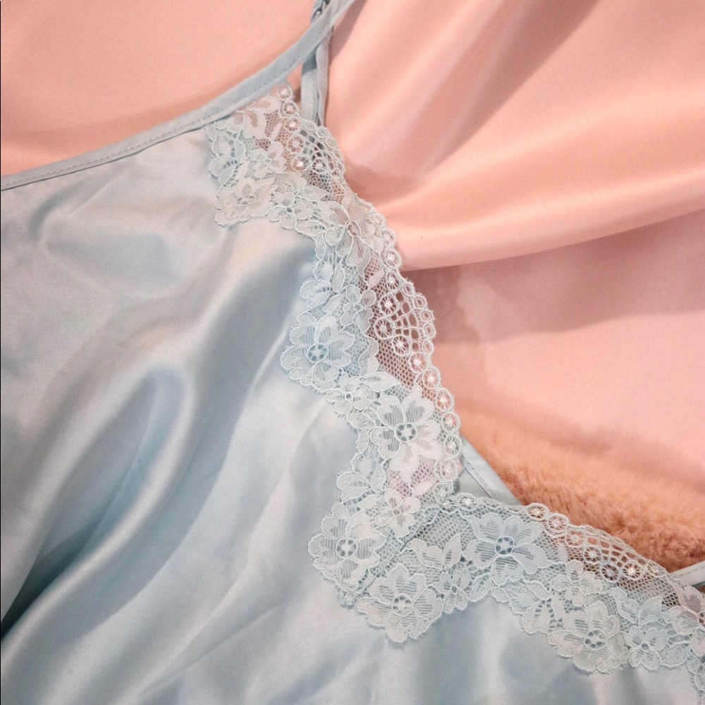 BABY BLUE SLIP DRESS
